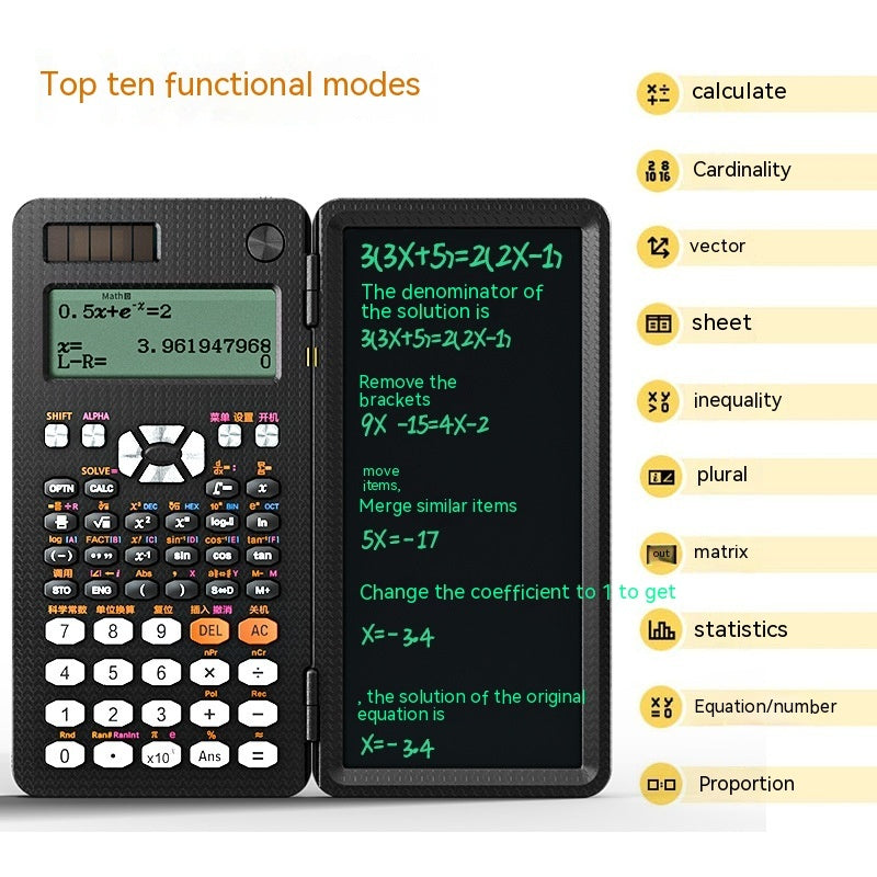1 Foldable Scientific Calculators Handwriting Tablet Learning Function Calculator Foldable Desk Scientific Calculators
