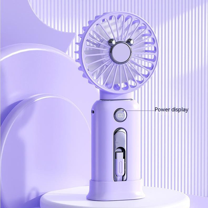-1 Handheld Fan Fast Charging Power Supply Portable Handheld Small Fan Desktop Silent Mini Fan